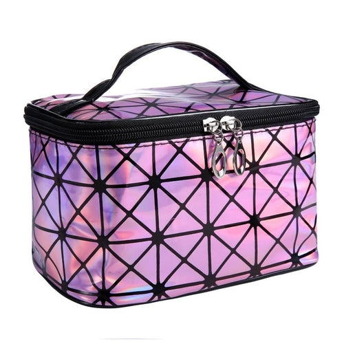 3D Holographic Cosmetic Bag | Iridescent Travel Makeup Organizer - Sally Makeup Accessories