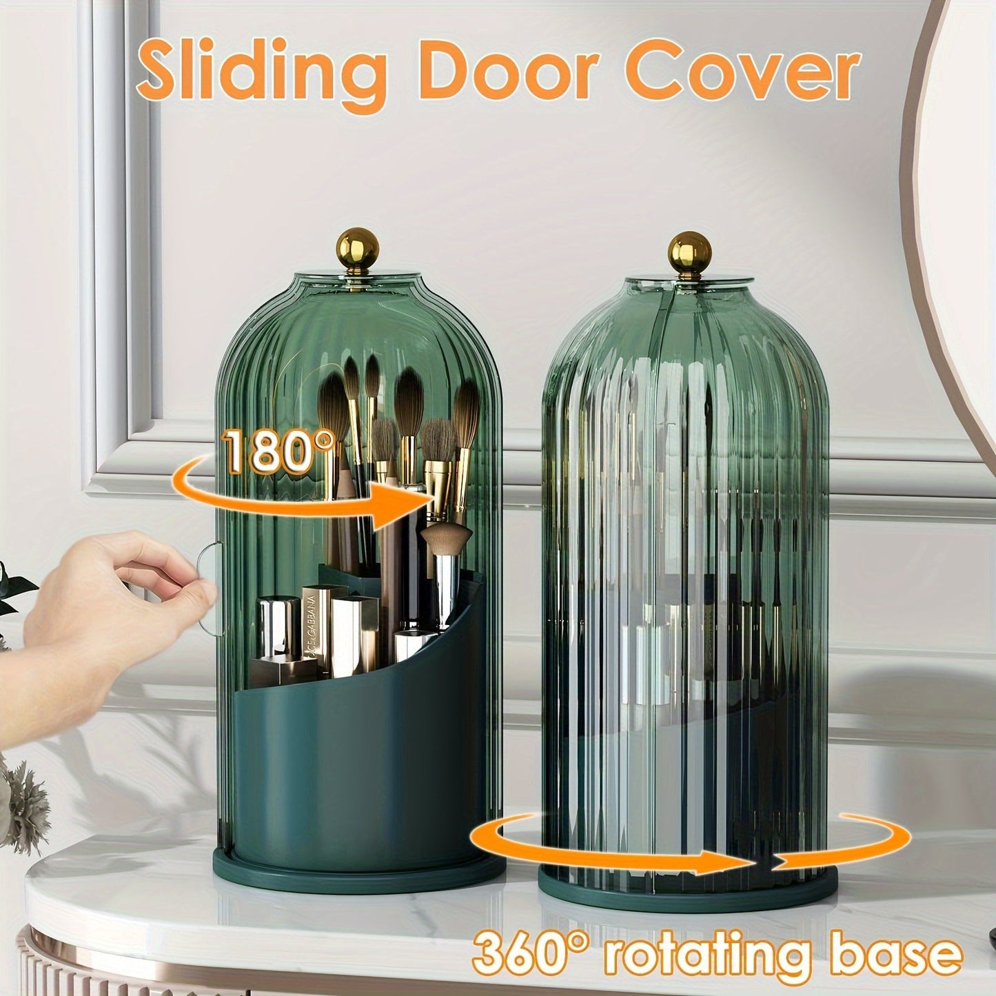 360 Rotating Makeup Organizer with Clear Cover - Sally Makeup Accessories