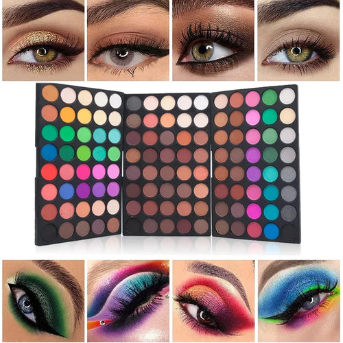 120 Colors Matte Shimmer Eyeshadow Palette Natural Waterproof Lasting - Sally Makeup Accessories