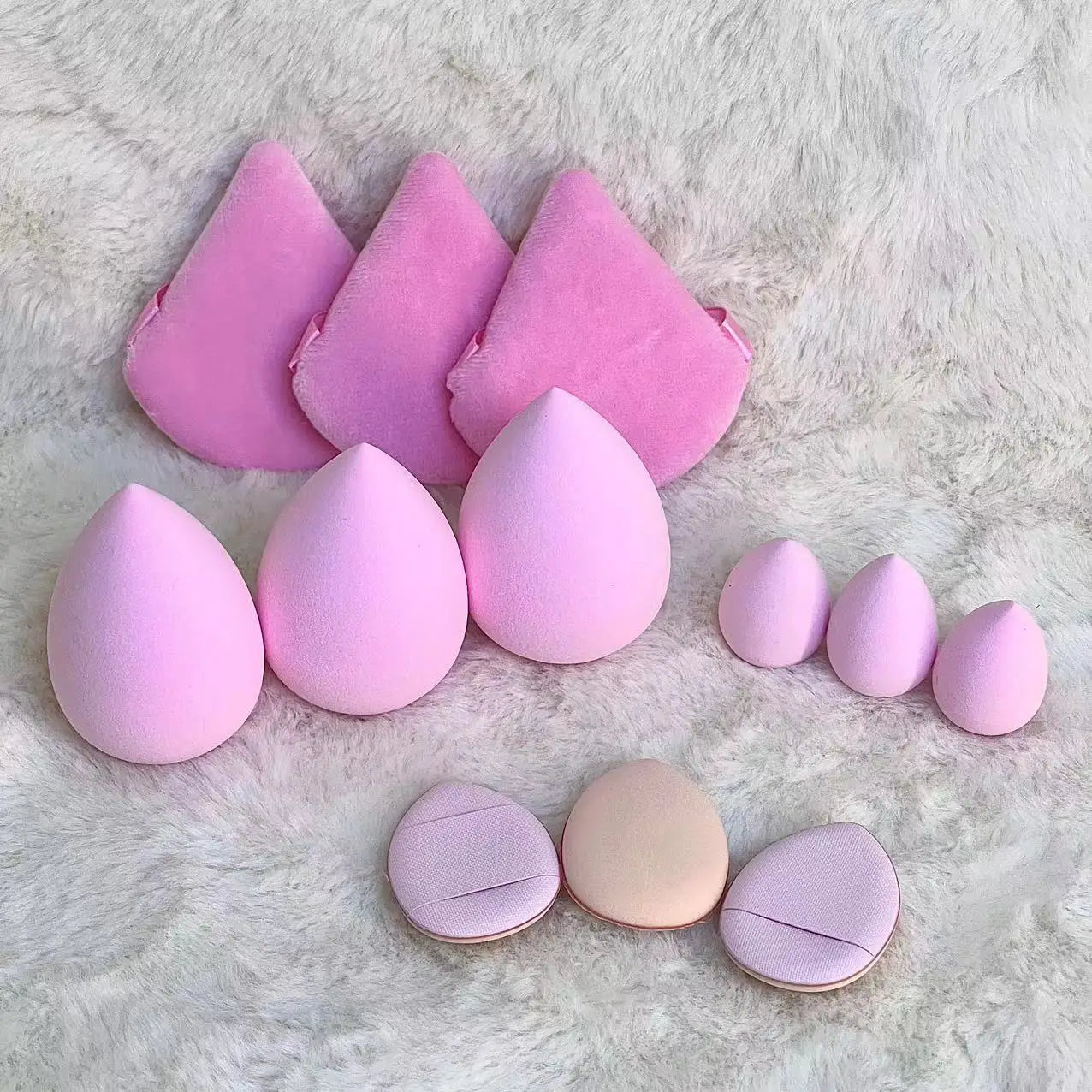 12Pcs Makeup Sponge Blender Beauty Egg Set Foundation Sponges Liquid