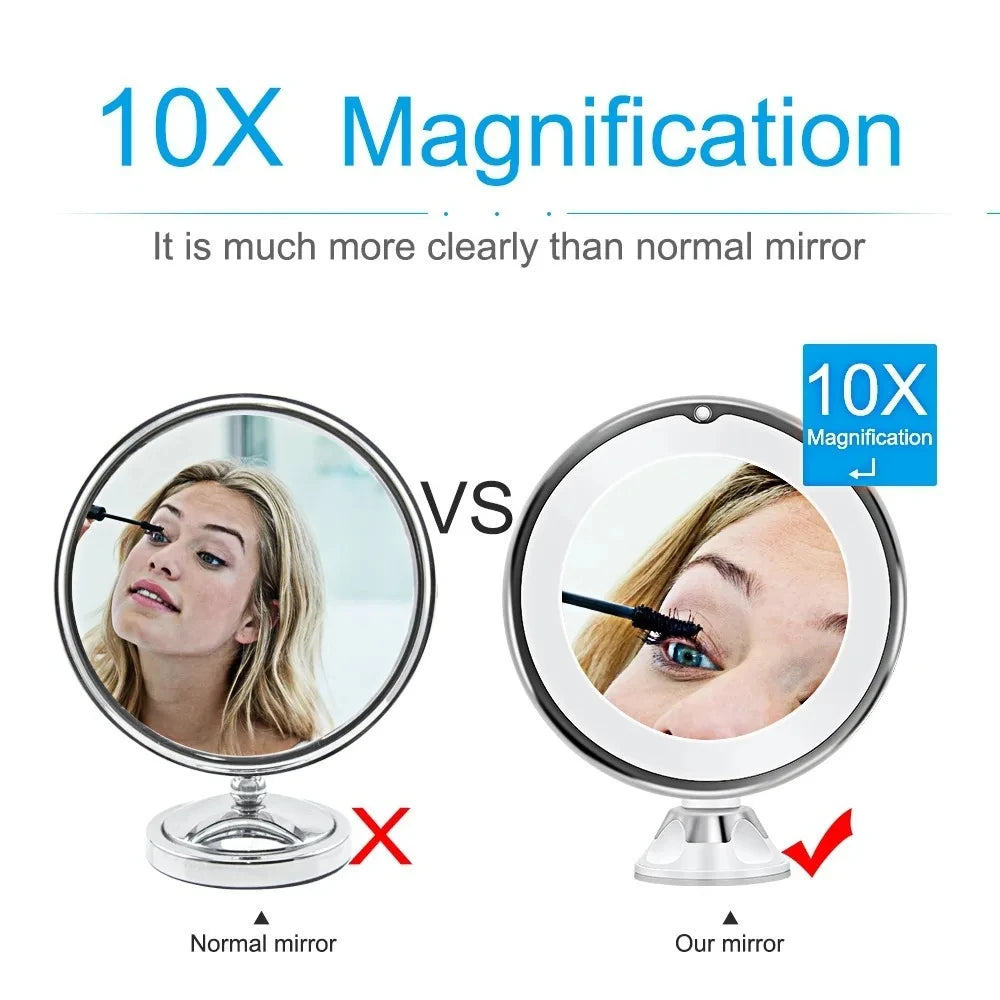10x Magnifying Vanity Mirror with Lights Touch Screen LED Lighting - Sally Makeup Accessories