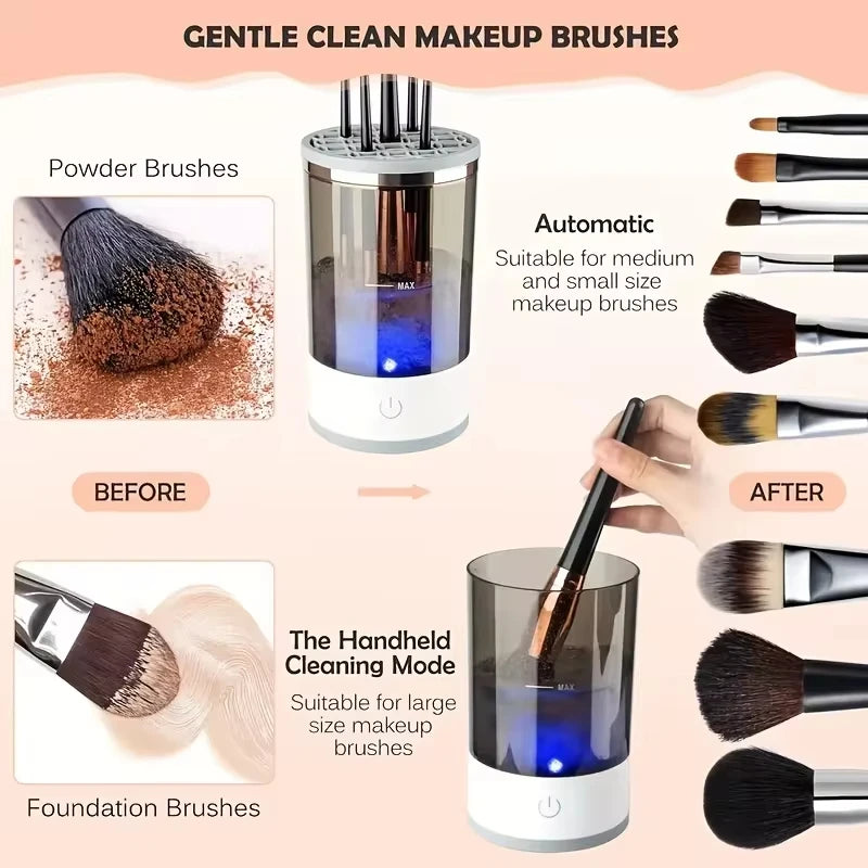 3 In 1 Electric Makeup Brush Cleaner USB Plug Portable Eyeshadow - Sally Makeup Accessories
