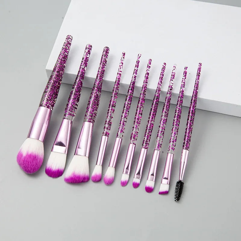 Christmas gifts 10PCS Makeup Brush Set Professional Super soft detail - Sally Makeup Accessories