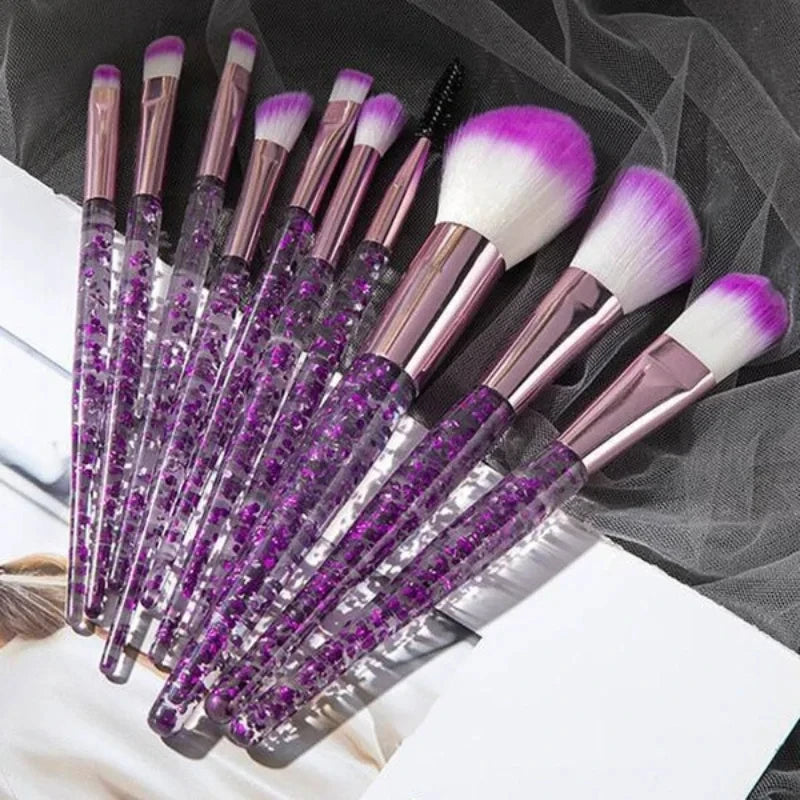Christmas gifts 10PCS Makeup Brush Set Professional Super soft detail - Sally Makeup Accessories