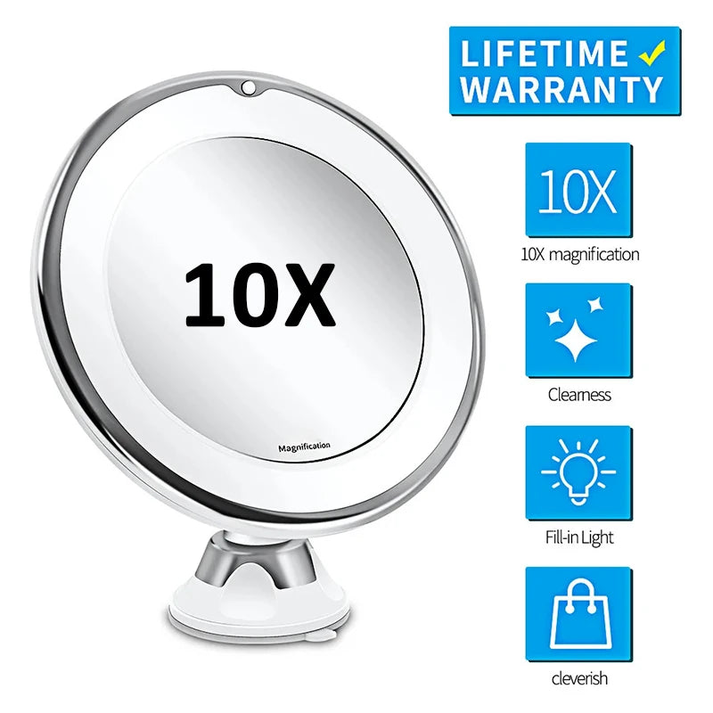 10x Magnifying Vanity Mirror with Lights Touch Screen LED Lighting - Sally Makeup Accessories