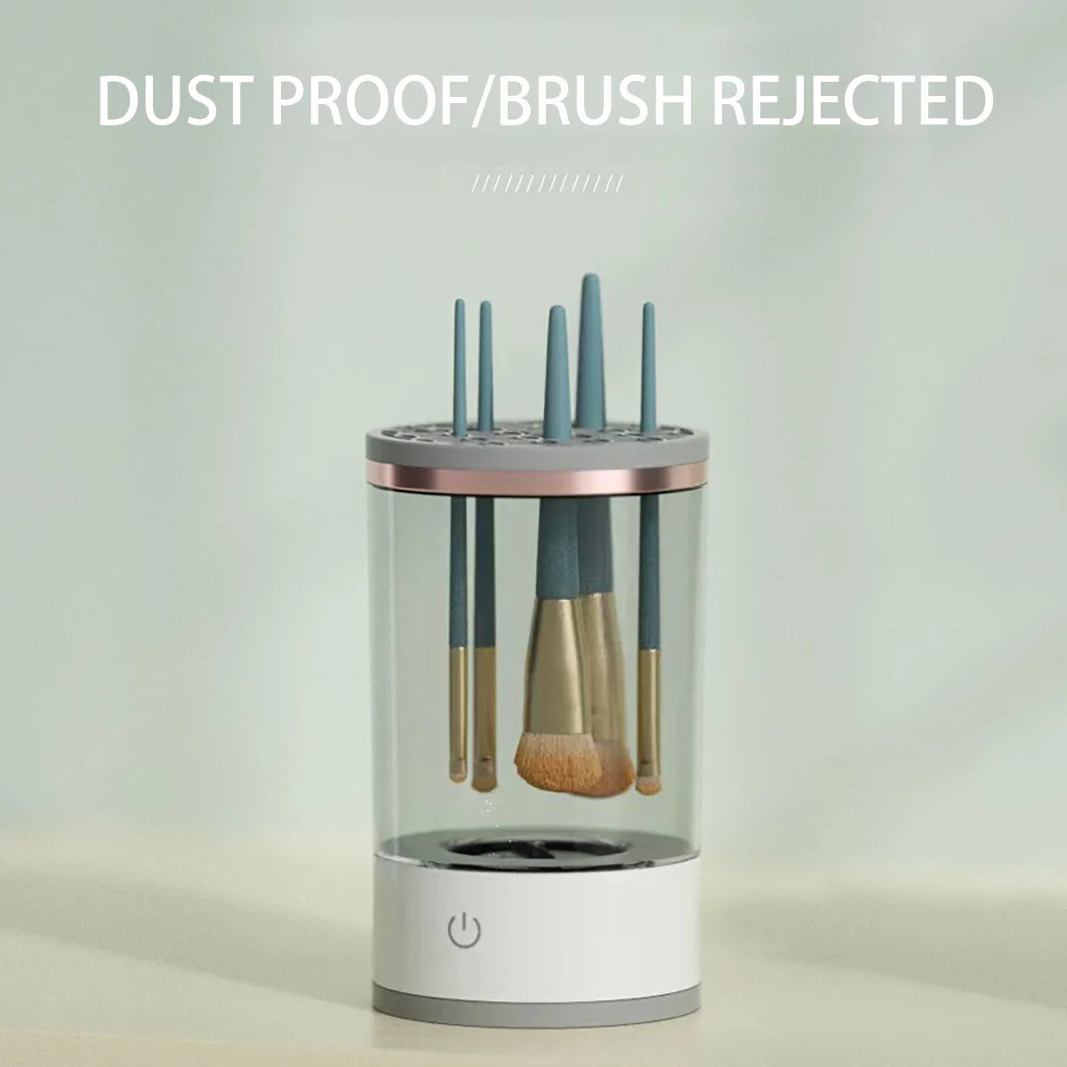 Automatic electric makeup brush cleaner with rechargeable battery
