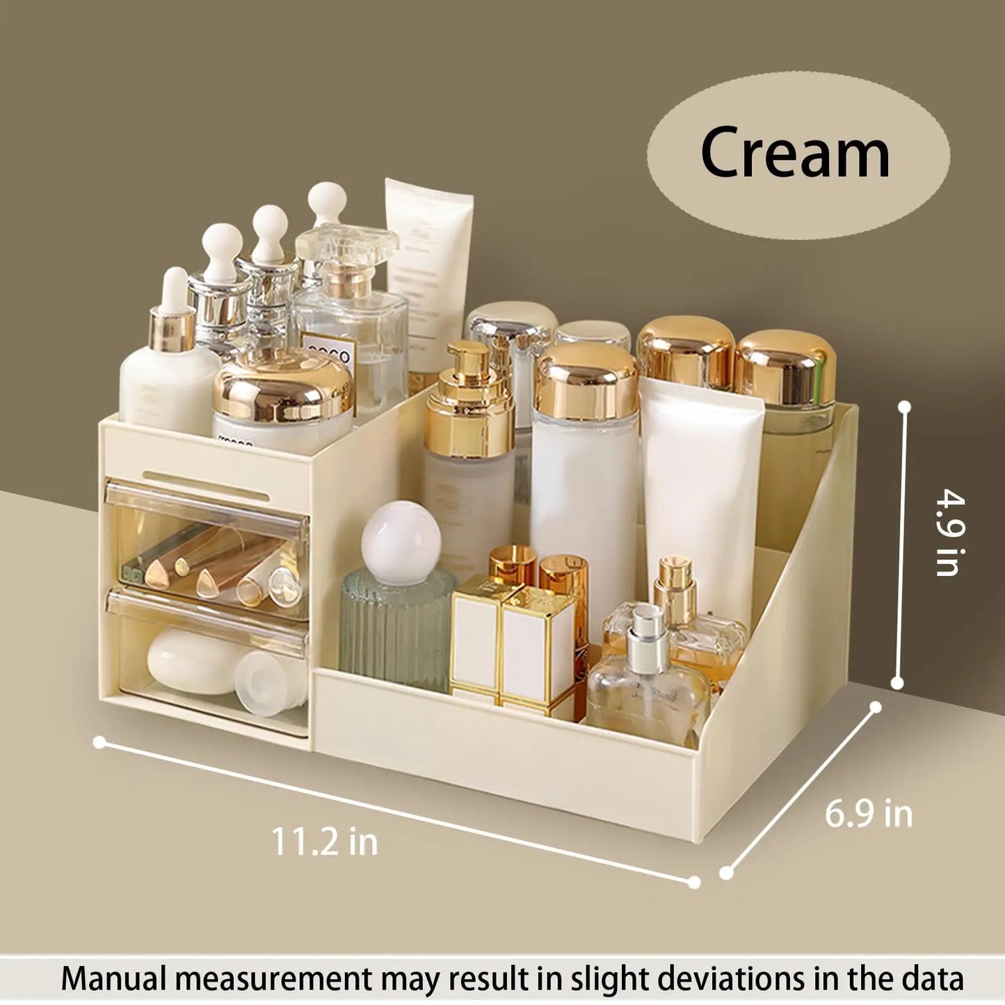 Cosmetic Display Case Desk Storage Box with Clear Drawers Large - Sally Makeup Accessories