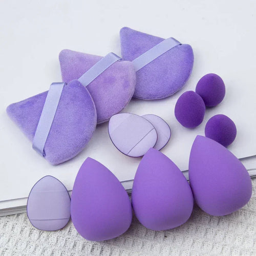 12Pcs Makeup Sponge Blender Beauty Egg Set Foundation Sponges Liquid