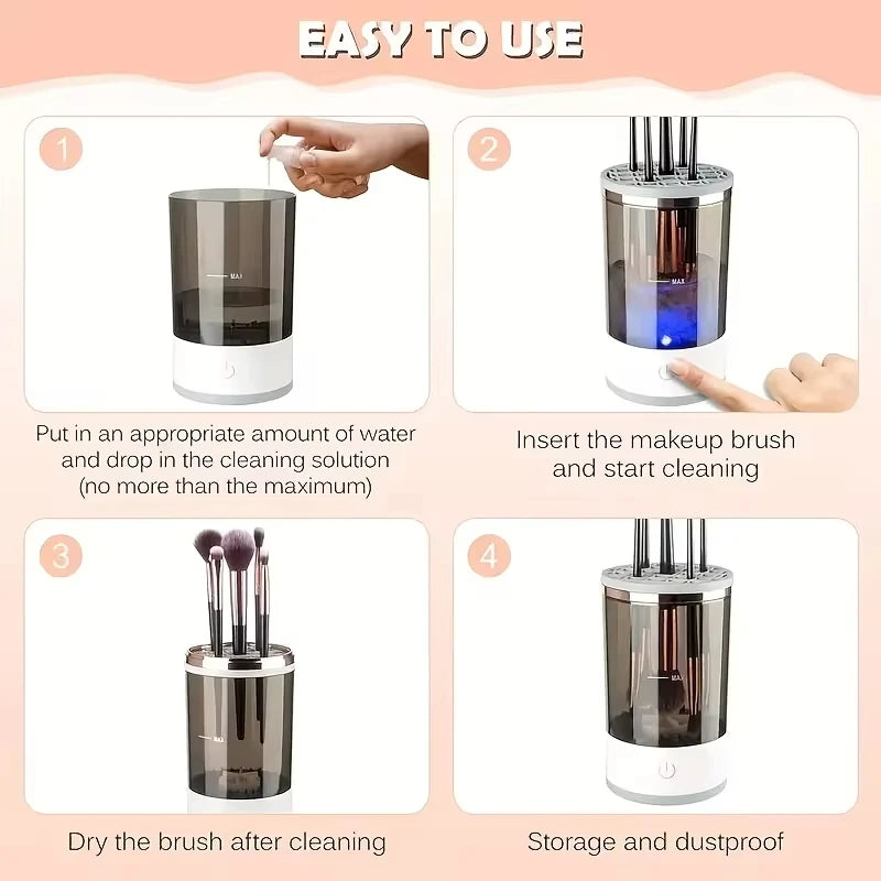 3 In 1 Electric Makeup Brush Cleaner USB Plug Portable Eyeshadow - Sally Makeup Accessories