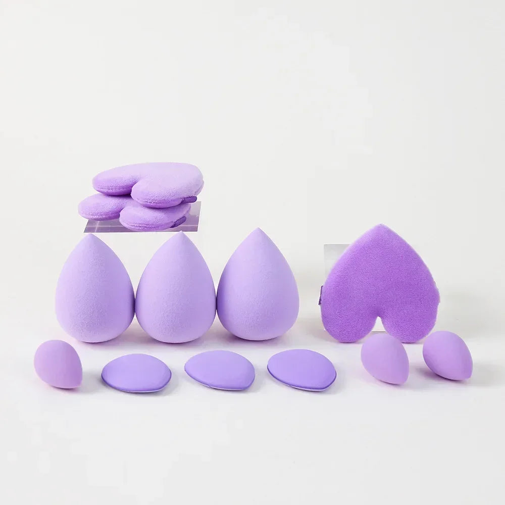 12Pcs Makeup Sponge Blender Beauty Egg Set Foundation Sponges Liquid
