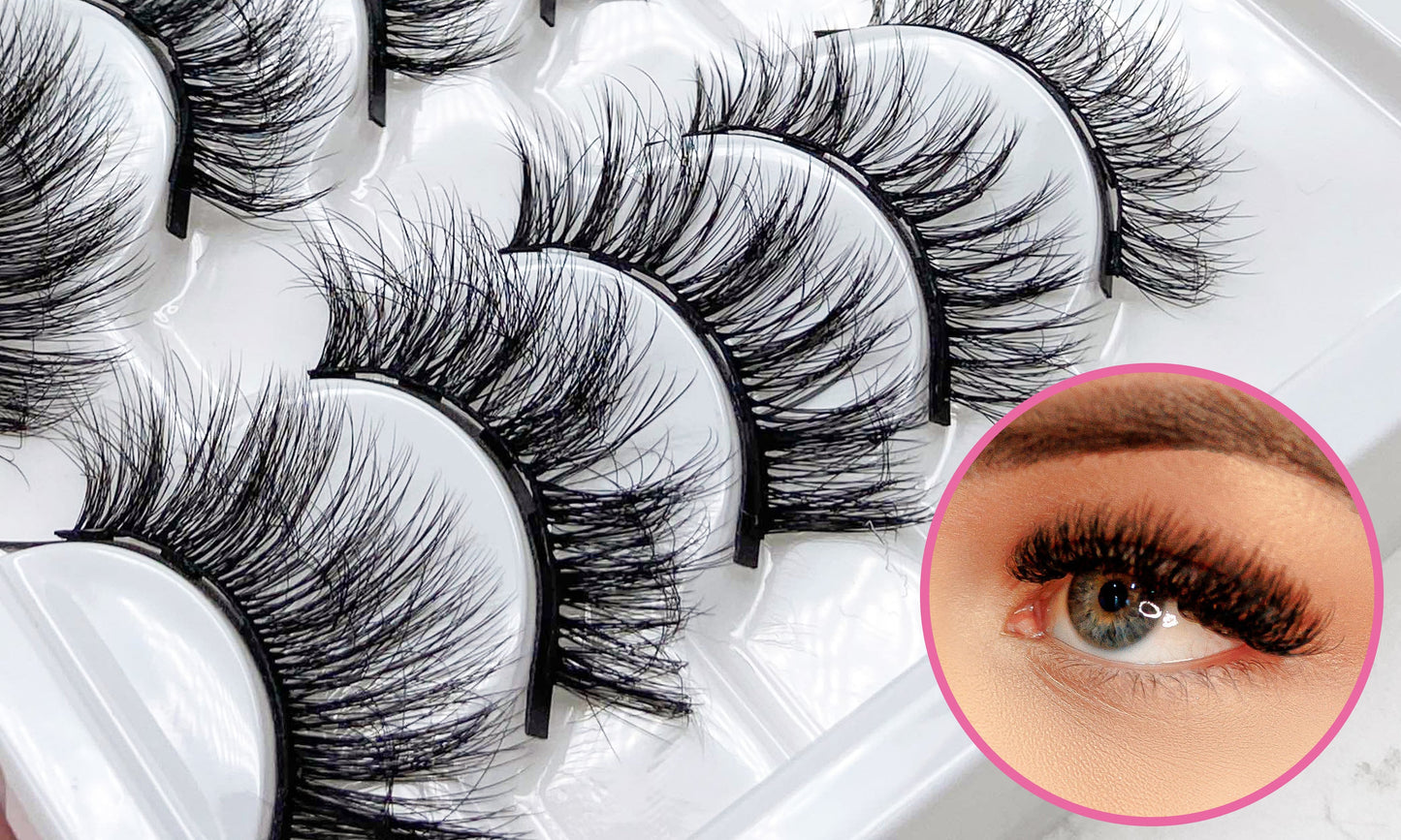10 Piece Mixed 3D Multi-layer Magnetic False Eyelashes Set with - Sally Makeup Accessories