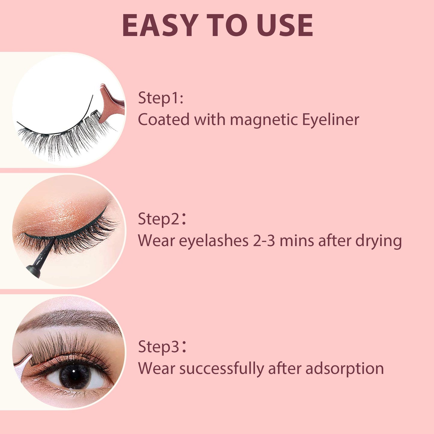 Magnetic Eyelashes with Eyeliner Kit 5 Pairs Magnetic Eyelashes with 2 - Sally Makeup Accessories 