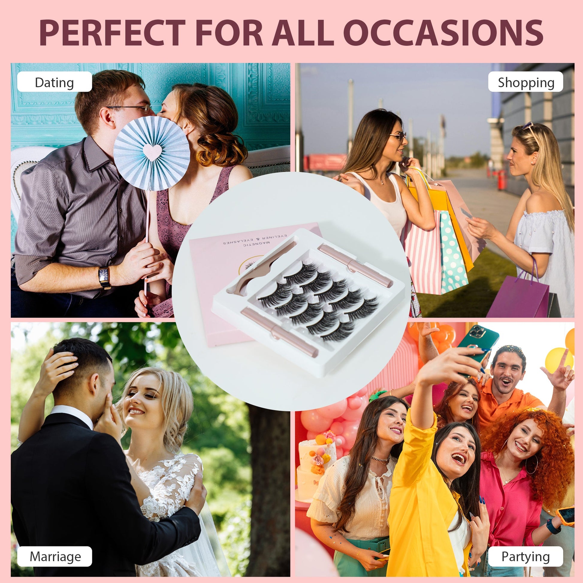 Magnetic Eyelashes with Eyeliner Kit 5 Pairs Magnetic Eyelashes with 2 - Sally Makeup Accessories 