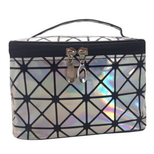 3D Holographic Cosmetic Bag | Iridescent Travel Makeup Organizer - Sally Makeup Accessories 