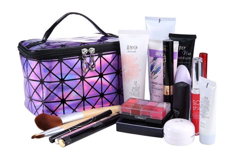 3D Holographic Cosmetic Bag | Iridescent Travel Makeup Organizer - Sally Makeup Accessories 