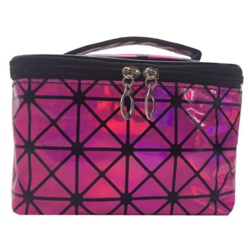 3D Holographic Cosmetic Bag | Iridescent Travel Makeup Organizer - Sally Makeup Accessories 