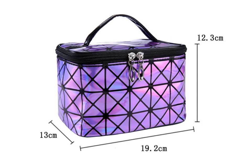 3D Holographic Cosmetic Bag | Iridescent Travel Makeup Organizer - Sally Makeup Accessories 