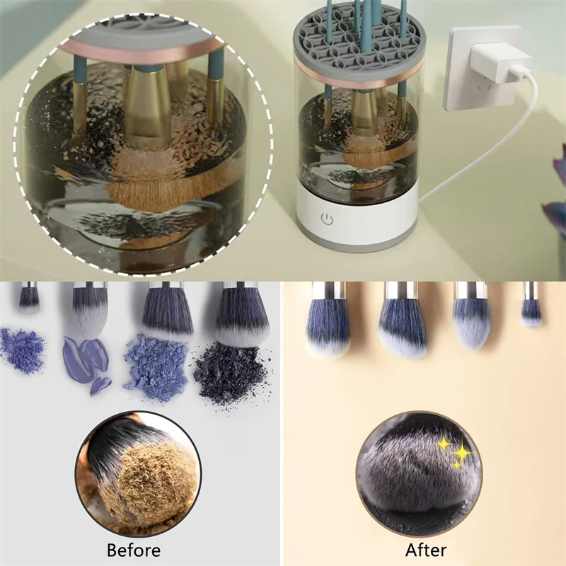 Automatic Brush Cleaner Electric Makeup Brush Cleaning Machine Fast - Sally Makeup Accessories 