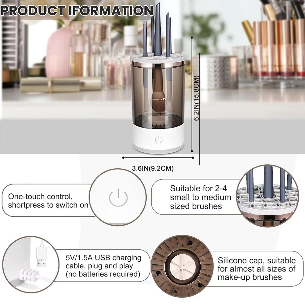Automatic Brush Cleaner Electric Makeup Brush Cleaning Machine Fast - Sally Makeup Accessories 