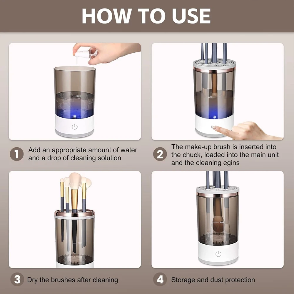 Automatic Brush Cleaner Electric Makeup Brush Cleaning Machine Fast - Sally Makeup Accessories 