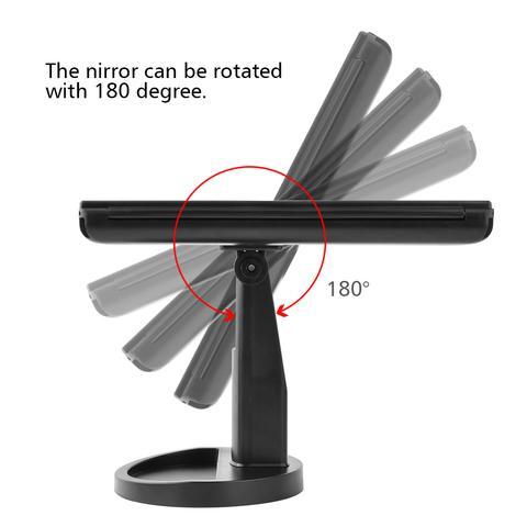 Three-Sided Foldable LED Makeup Mirror – 1× 2× 3× 10× Magnification, 180° Rotation, Dual Power - Sally Makeup Accessories 