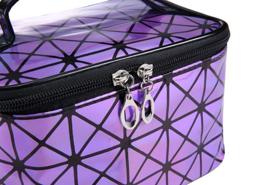 3D Holographic Cosmetic Bag | Iridescent Travel Makeup Organizer - Sally Makeup Accessories 