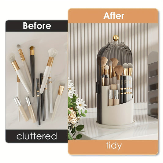 360 Rotating Makeup Organizer with Clear Cover - Sally Makeup Accessories 