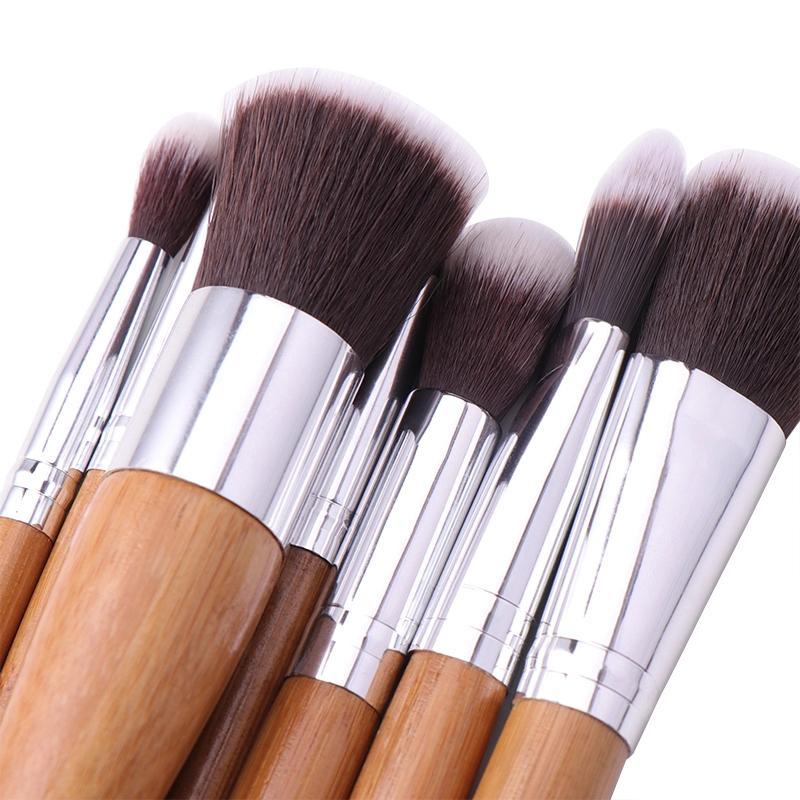 Lucky Beauty Bamboo Brush Set of 11 pcs - Sally Makeup Accessories 