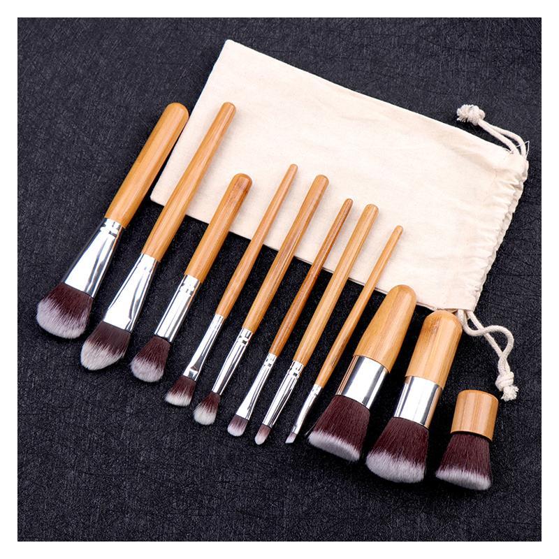 Lucky Beauty Bamboo Brush Set of 11 pcs - Sally Makeup Accessories 