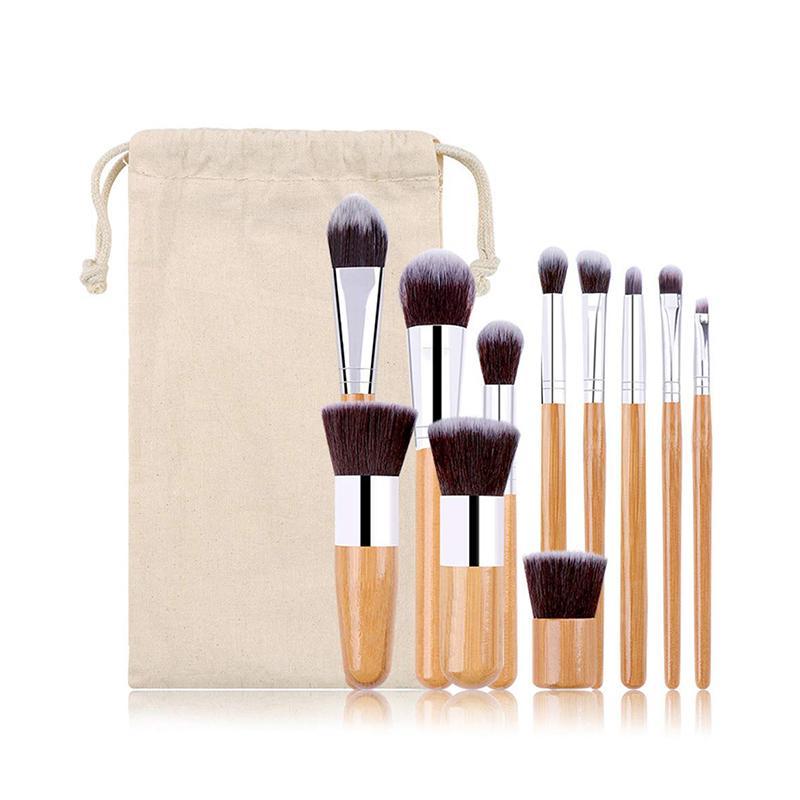 Lucky Beauty Bamboo Brush Set of 11 pcs - Sally Makeup Accessories 