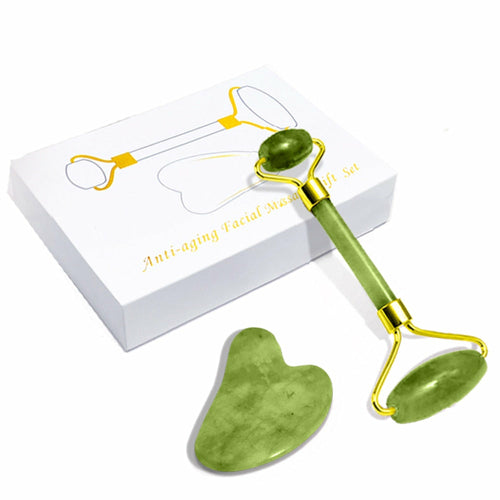 GuaSha Massage Roller Scraper Natural Rose Quartz Face Lifting Body - Sally Makeup Accessories 