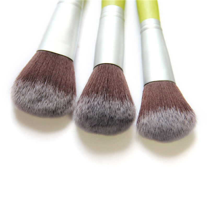 Green Bamboo Makeup Brushes Full Set Eco-friendly Powder Blush - Sally Makeup Accessories 