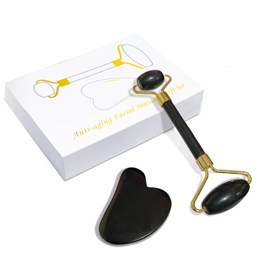 GuaSha Massage Roller Scraper Natural Rose Quartz Face Lifting Body - Sally Makeup Accessories 