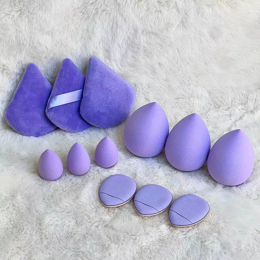 12Pcs Makeup Sponge Blender Beauty Egg Set Foundation Sponges Liquid