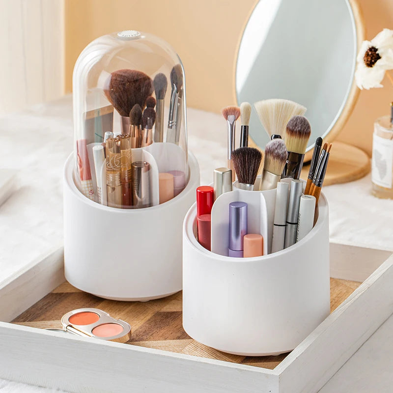 Rotating Makeup Brush Storage Box Portable Multifunction Dust Proof - Sally Makeup Accessories 