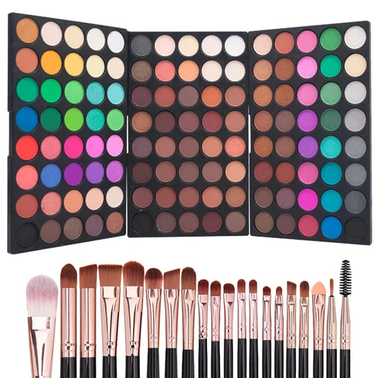 120 Colors Matte Shimmer Eyeshadow Palette Natural Waterproof Lasting - Sally Makeup Accessories 