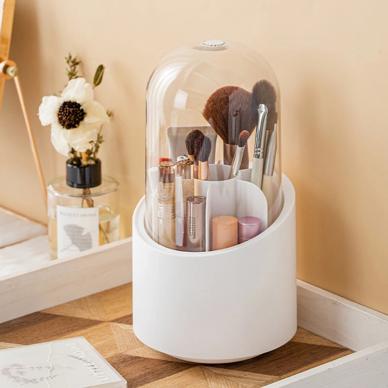 Rotating Makeup Brush Storage Box Portable Multifunction Dust Proof - Sally Makeup Accessories 