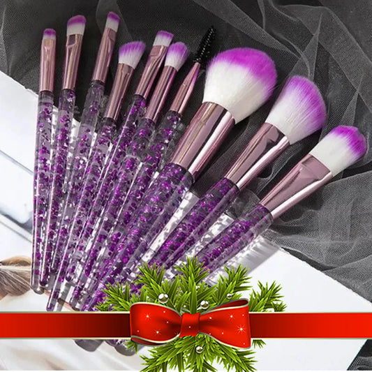 Christmas gifts 10PCS Makeup Brush Set Professional Super soft detail - Sally Makeup Accessories 
