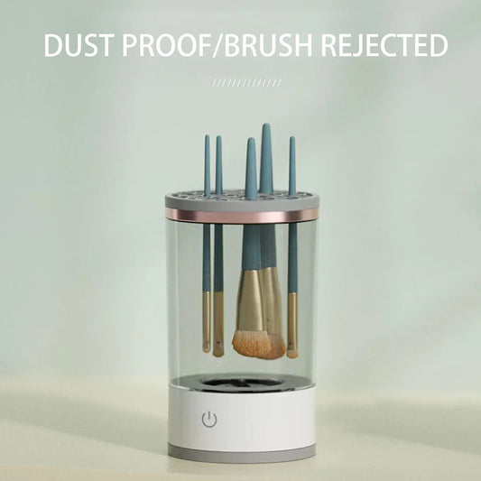 Automatic electric makeup brush cleaner with rechargeable battery
