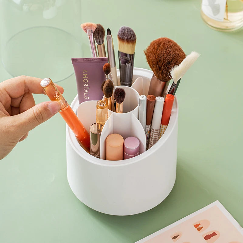 Rotating Makeup Brush Storage Box Portable Multifunction Dust Proof - Sally Makeup Accessories 
