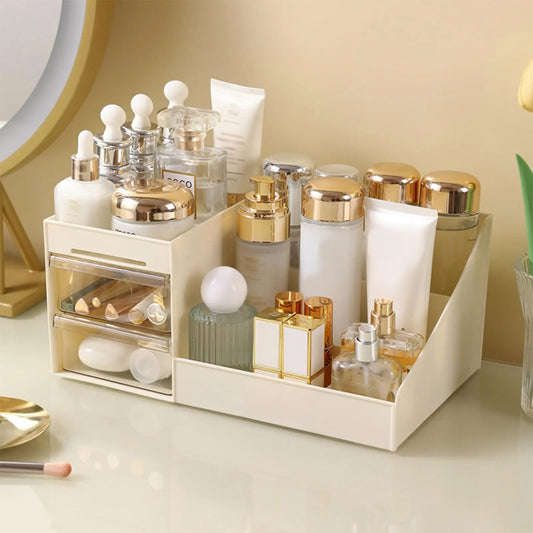 Cosmetic Display Case Desk Storage Box with Clear Drawers Large - Sally Makeup Accessories 
