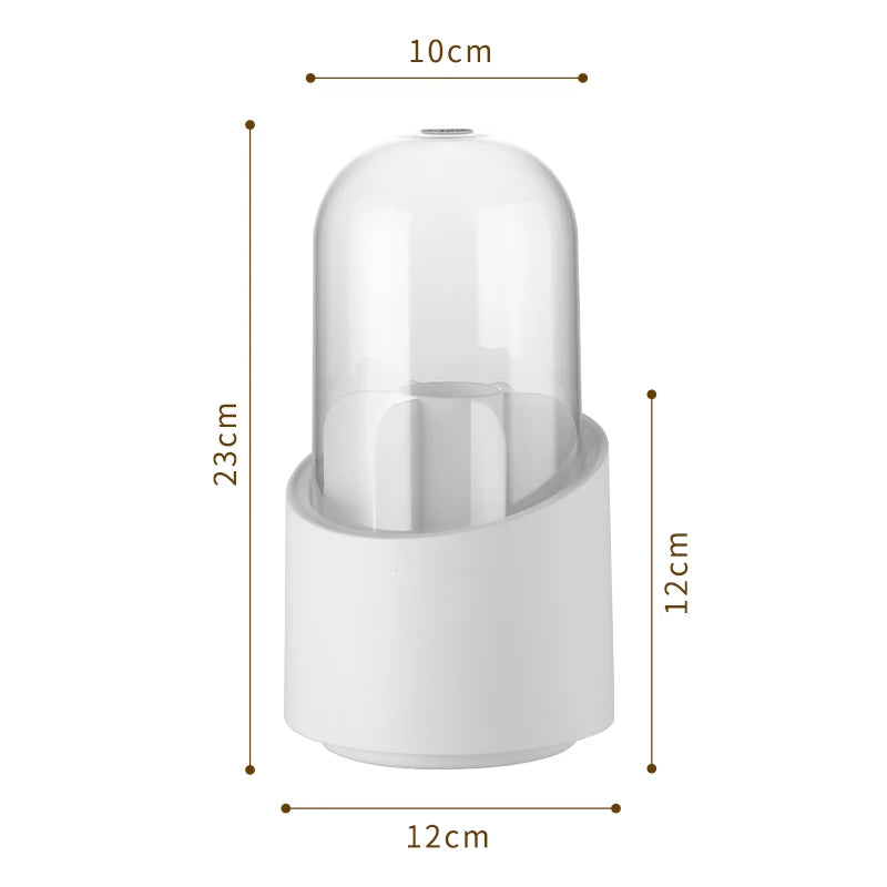 Rotating Makeup Brush Storage Box Portable Multifunction Dust Proof - Sally Makeup Accessories 