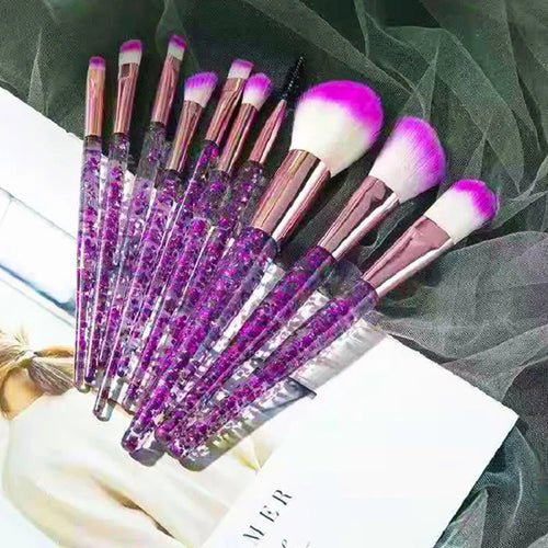 Christmas gifts 10PCS Makeup Brush Set Professional Super soft detail - Sally Makeup Accessories 