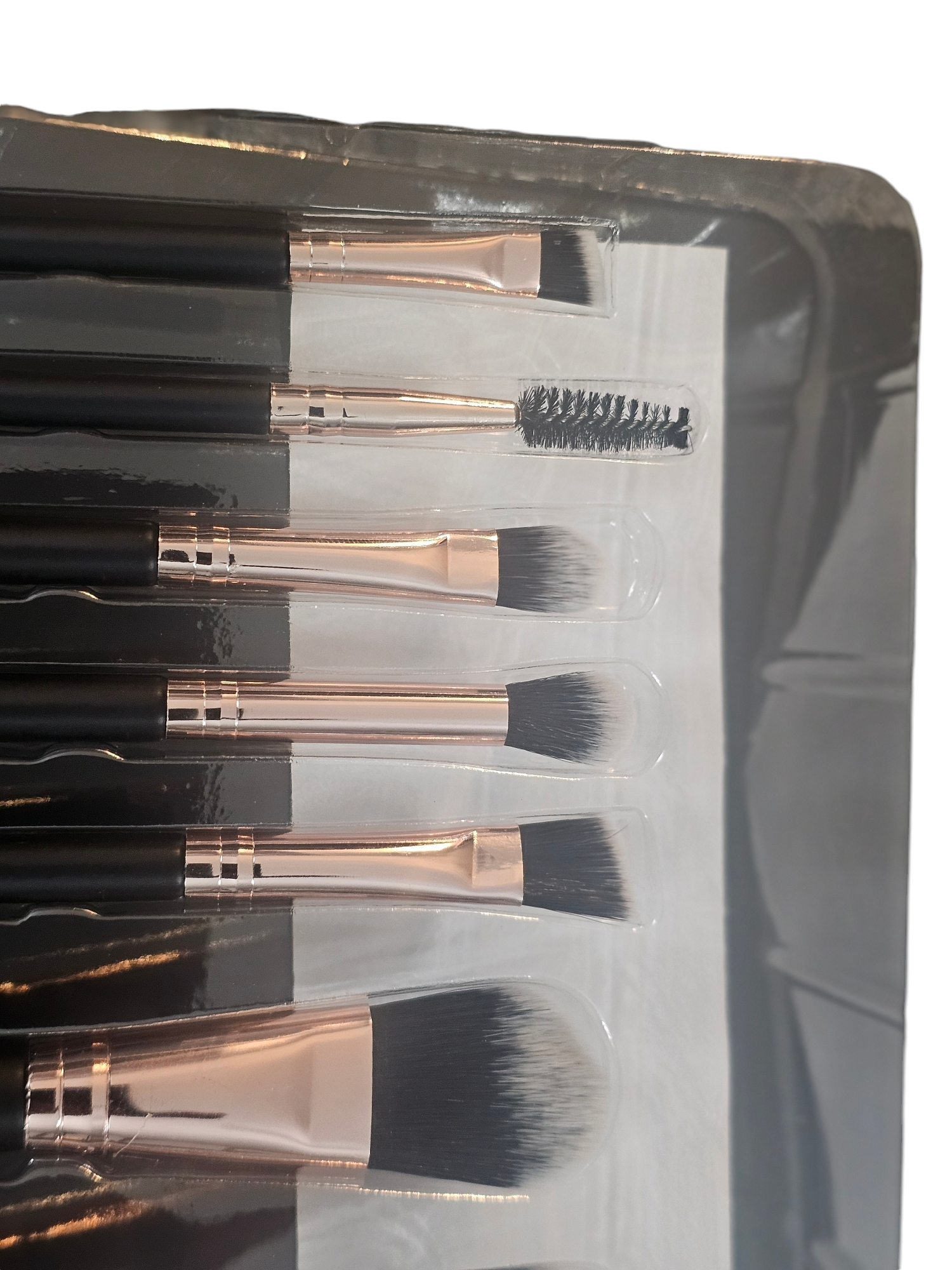 10-Pack Black Handle and Rose Gold Makeup Applicator Brush Beauty Set - Sally Makeup Accessories 