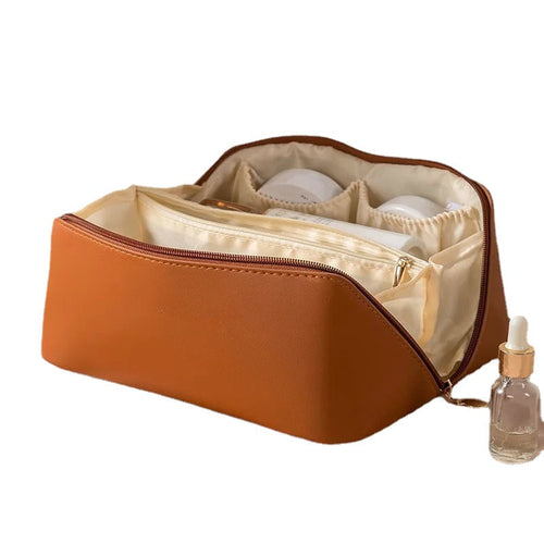 Large Capacity PU Pillow Makeup Bag – Travel Cosmetic Tote for Women