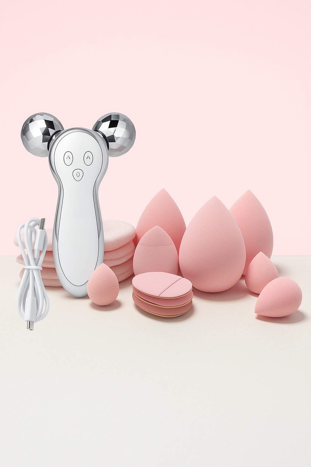 3 D V Face Roller, Makeup Sponge Set, Beauty Bundle - Sally Makeup Accessories 