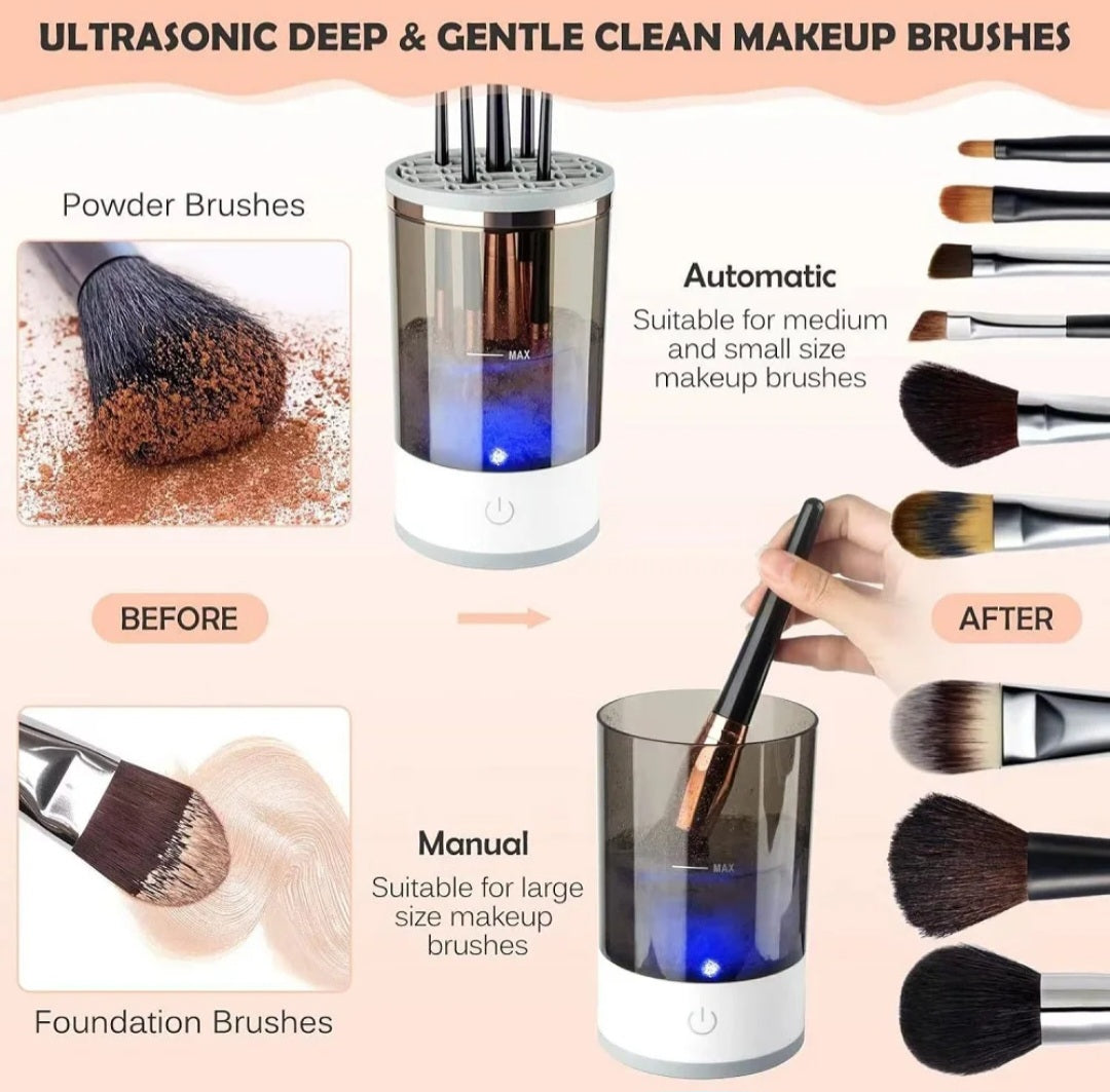 Automatic Electric Makeup Brush Cleaner – Rechargeable & Easy Cleaning Tool - Sally Makeup Accessories 